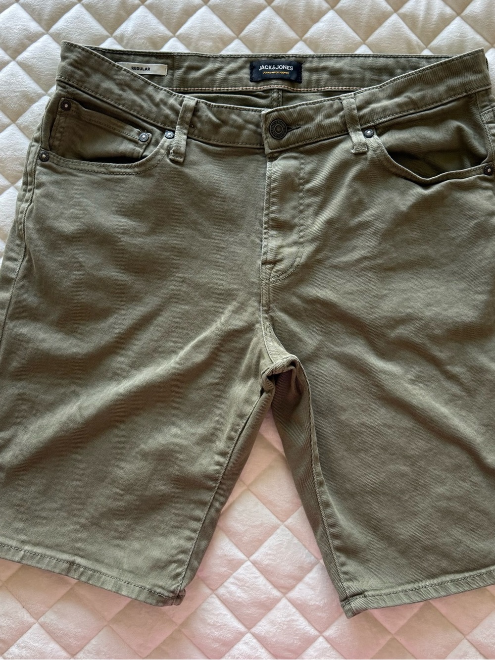 Jack & Jones Men's 5-Pocket Slim Straight Jeans Olive Green Size XL